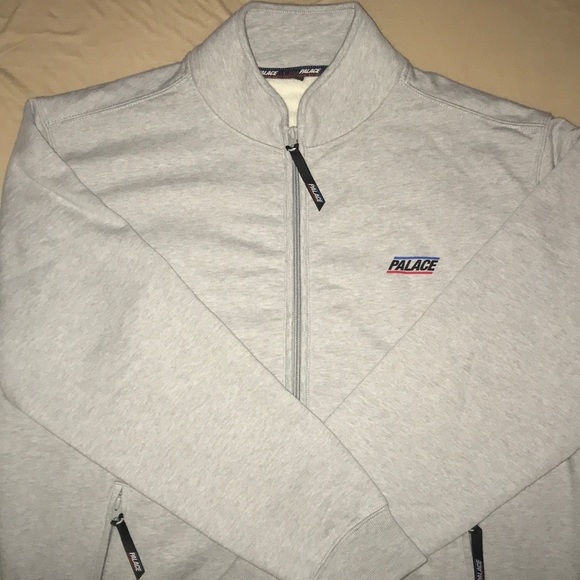 Palace “Basically a Track Sweat” Gray Marl zip up